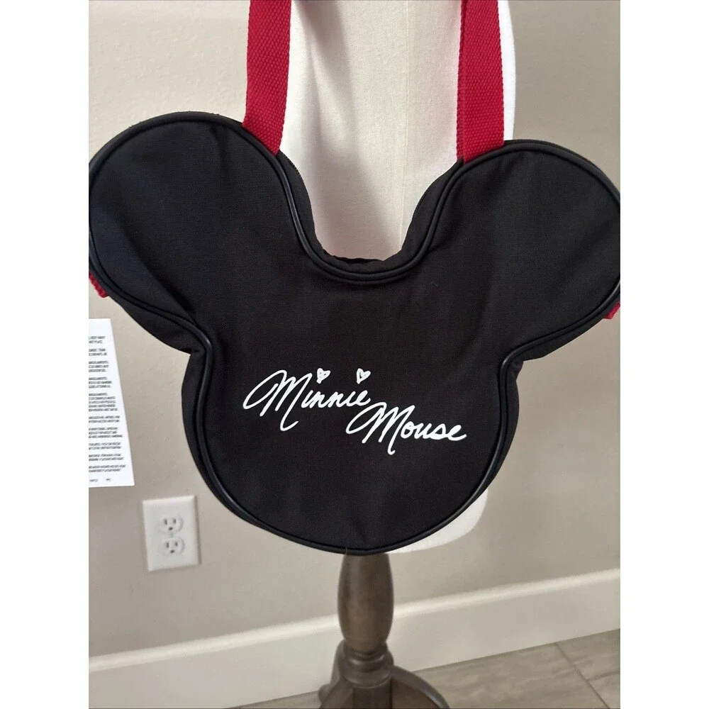 New 2026 Disneyland Resort Minnie Mouse Mini Face Tote Bag w/Removable Straps